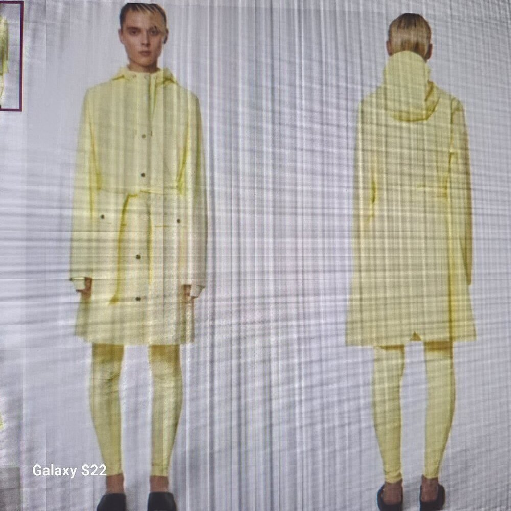 Rains New Belted Curve Jacket in Straw Yellow, NWT. Various